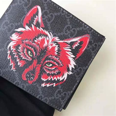 gucci supreme wolf wallet|authentic Gucci snake wallet.